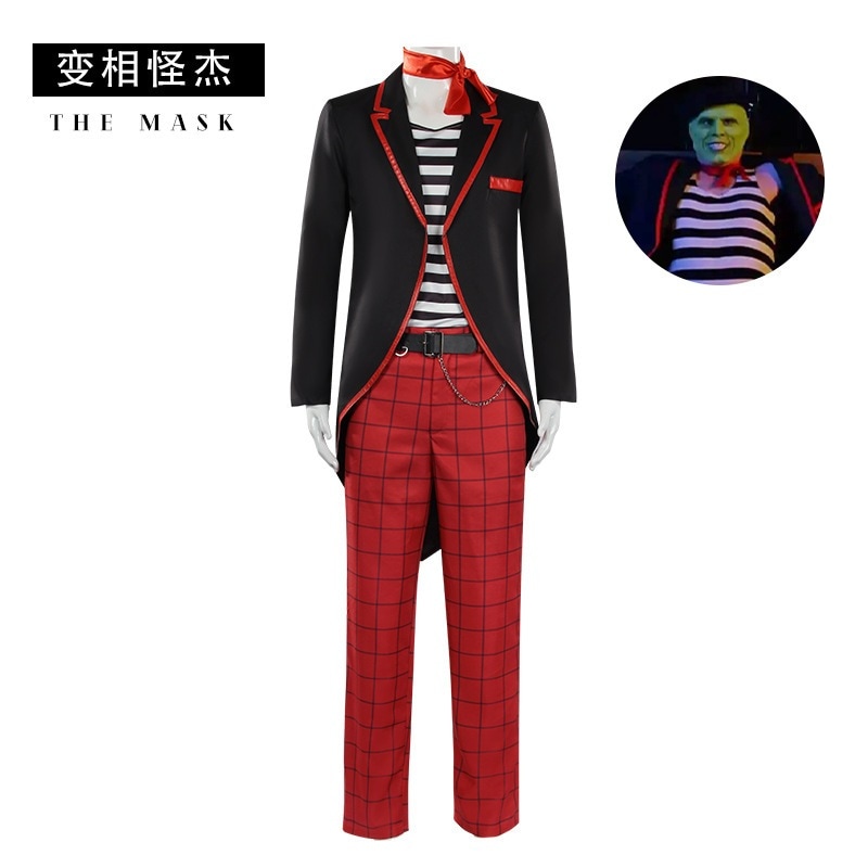 変装した奇妙なコスウェアジムキャリーマスクスワローテールコスプレハロウィーンコートスーツ