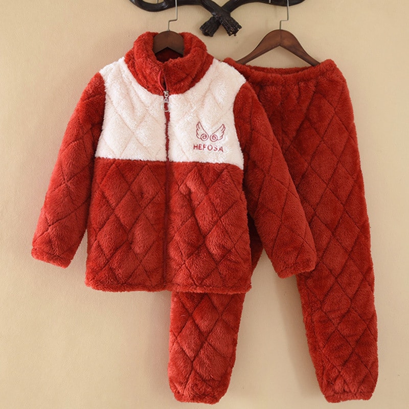 暖かい パジャマ キッズ 150 子供 長袖 パジャマ 着ぐるみ可愛い 秋 冬 もこもこ 暖かい 上下セット ナイトウェア 厚手 ルームウェア 長袖 大きいサイズ子供用パジャマ冬三層中童サンゴ絨毛大童