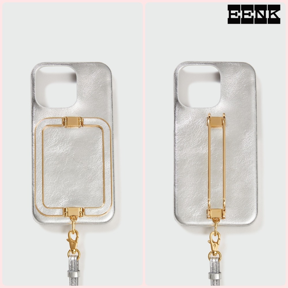 EENK★Phone Case with Leather Strap Crinkle Silver★新商品 303c23a5f08c5.jpg