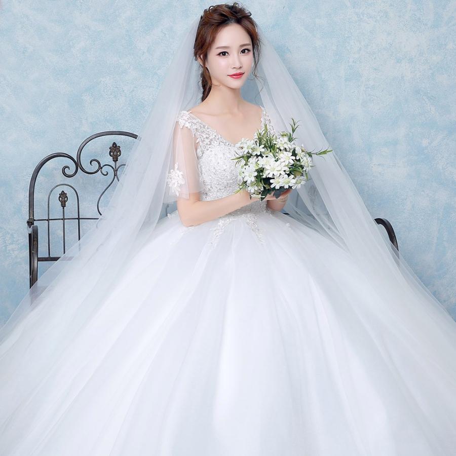 ウエディングドレス マタニティ エンパイア 安い 二次会 ウェディングドレス 結婚式 半袖 花嫁 ブライダル ロングドレス 白 披露宴 vネック 妊婦着 大きいサイズ