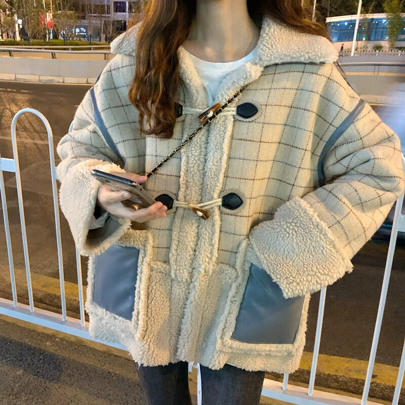 【送料無料】レディース チェック柄 ボア ムートンコート アウター ジャケット コート 羽織 6,230円