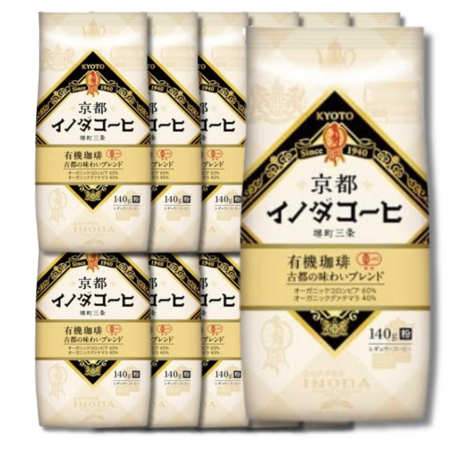 12個セット キーコーヒー 京都イノダコーヒ 有機珈琲 古都の味わいブレンド 粉