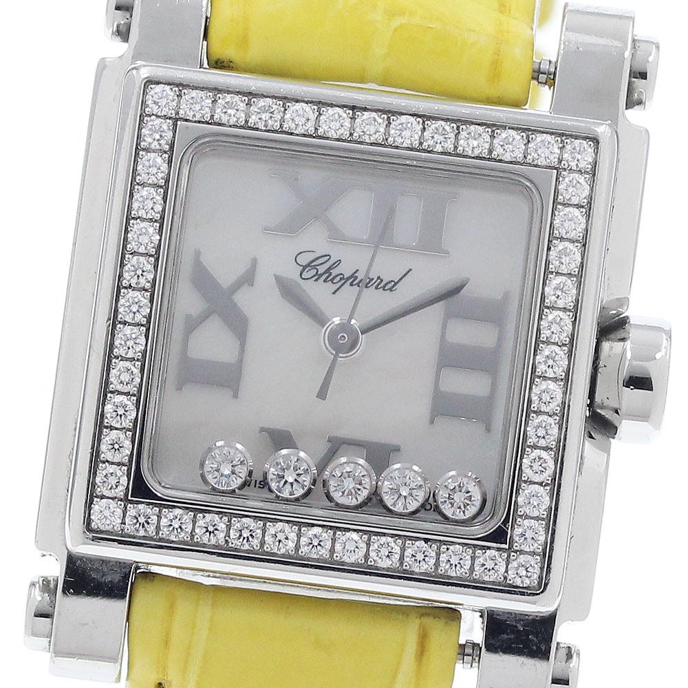 ショパール Chopard 8516 ハッピースポーツ ダイヤベゼル 5Pダイヤ クォーツ レディース _952061【中古】