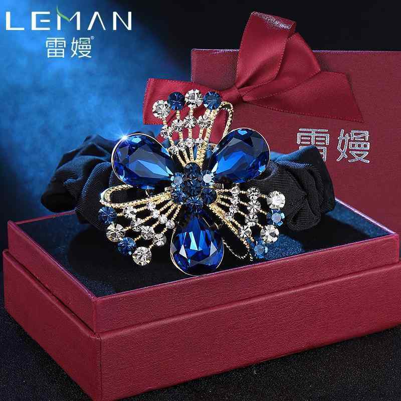 ヘアアクセサリー 髪飾り ブルー ラインストーン フラワー ライト ヘア ロープ レディース 秋冬 精巧 ヘアロープ高ストレッチ 耐久性 ゴムバンド レディース ヘア