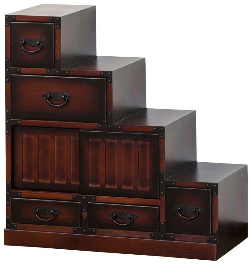 クロシオ 64736 民芸調　階段箪笥 右下がり 64736クロシオ