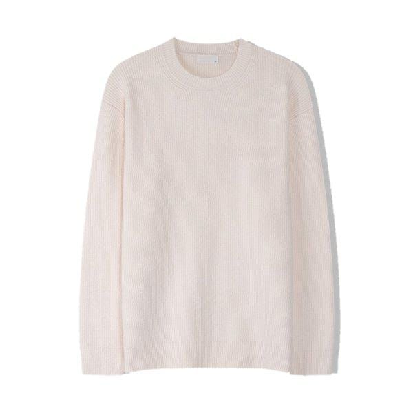 メンズ ゴスパン ピレン ウォッシャブル ウール ラウンド ニットTシャツ SG-KN-Q041-クリーム