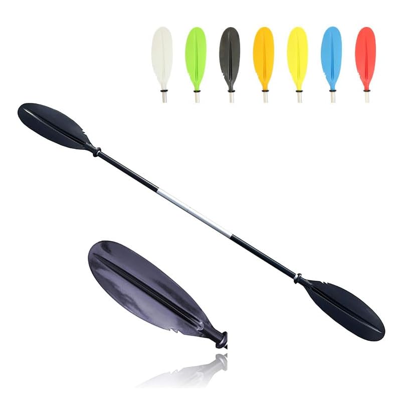 MORGEN SKY パドル カヤックパドル ダブルプレード アルミパドル 2ピース分割 kayak用 親子揃い ツーリング フィッシング ボートオール アルミ合金 軽量 収納便利 BR01 (ブラッ