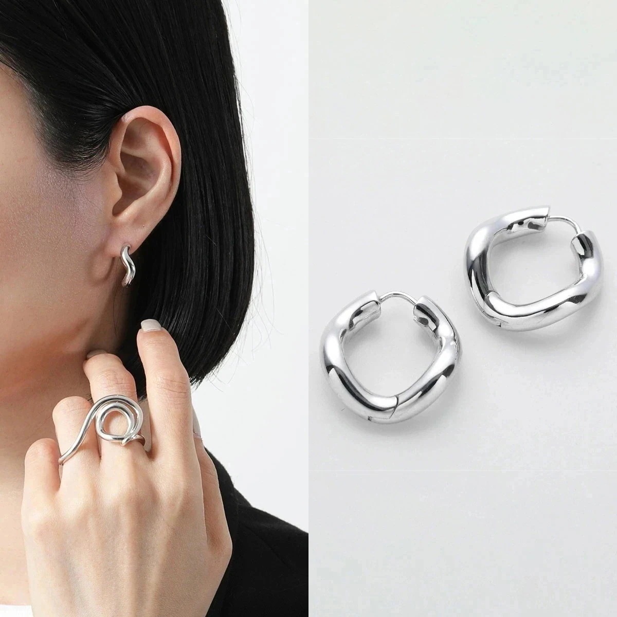 Charlotte Chesnais シャルロットシェネ フープピアス BOUCLES DOREILLES WAVE 21BO105AR レディース アクセサリ】