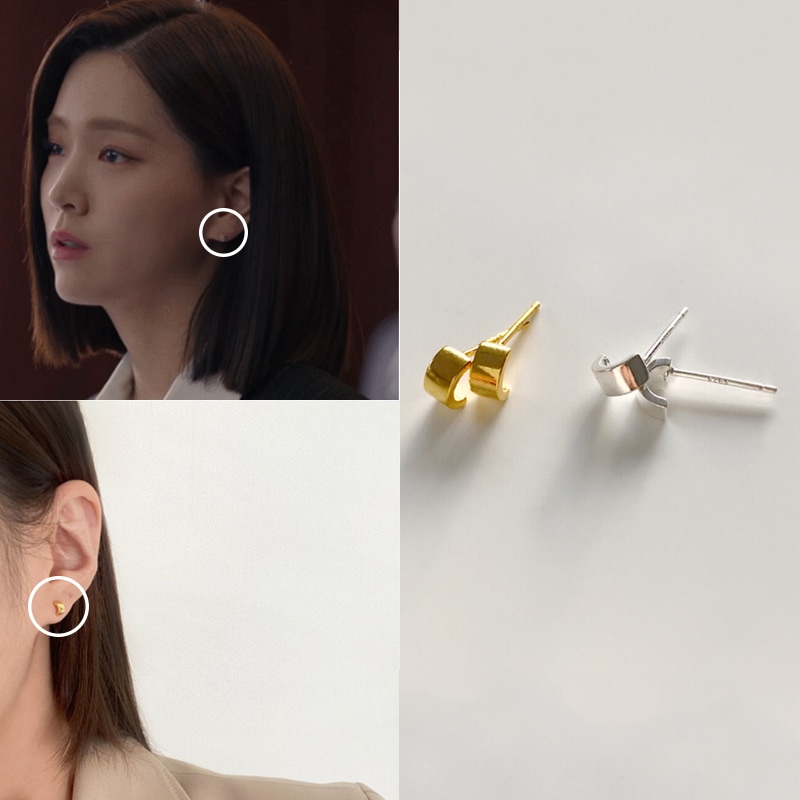 [韓国芸能人着用][キムジウン着用] Mini Curve Earring ピアス 人気ジュエリー 韓国人気アイドルアクセサリー カスタムジュエリー