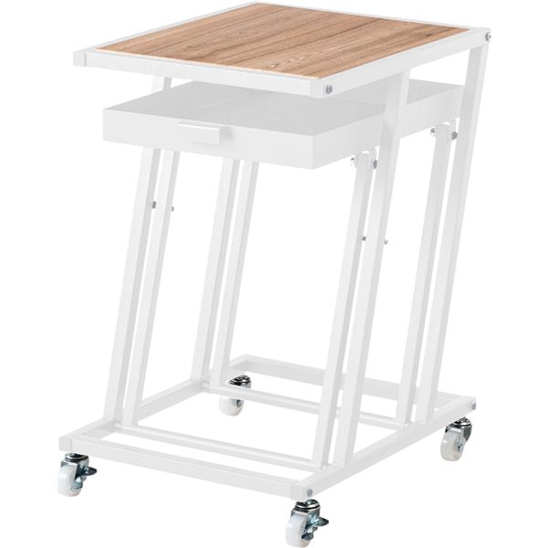 サイドテーブル ホワイト （約W36.5×D44×H55cm） 組立式