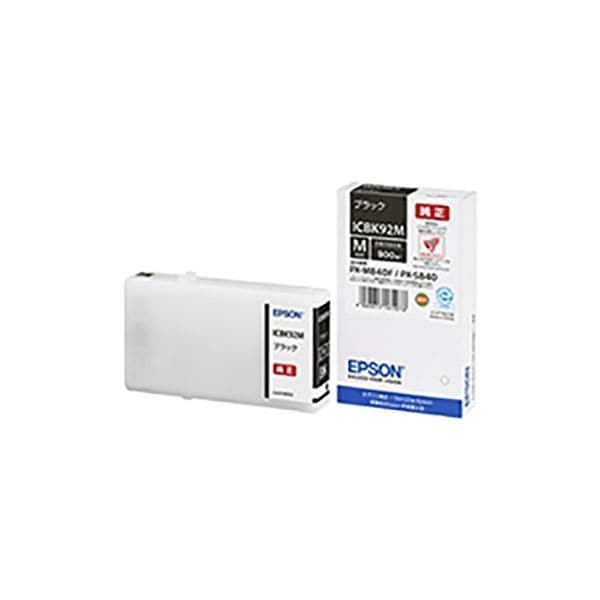 (まとめ) (純正品) EPSON エプソン インクカートリッジ (ICBK 92M ブラック) Mサイズ (×3セット)
