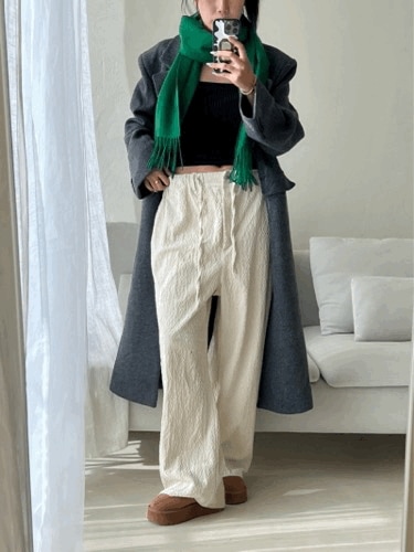 男女共用) ベロワイドパンツ ロングパンツ ワイドパンツ コーデュロイパンツ コーデュロイ男女共用