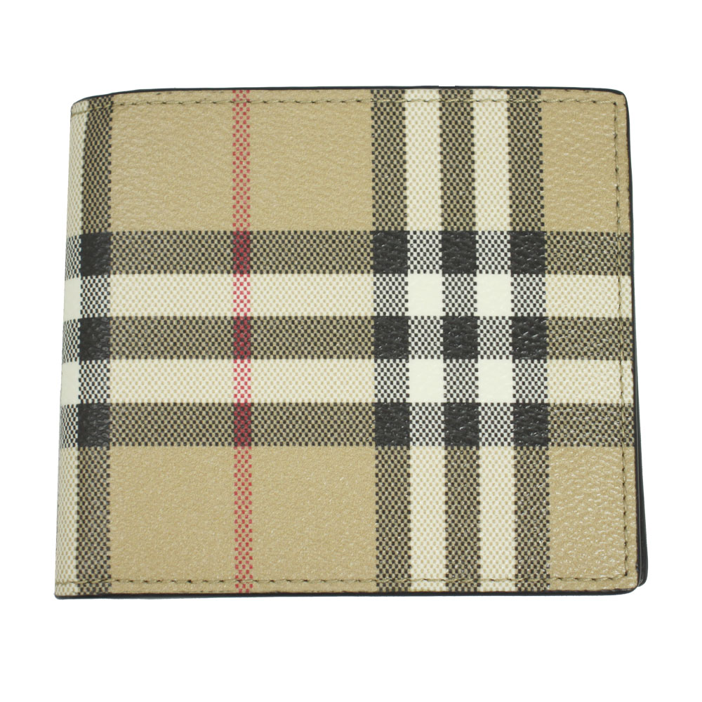 二つ折り財布 チェック PVC×レザー 80841691