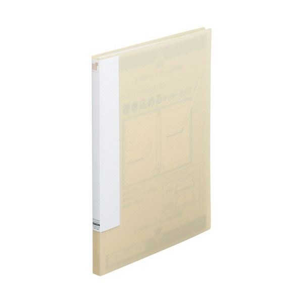 （まとめ） リヒトラブ CUBE FIZZ書き込めるクリヤーブック A4タテ 20ポケット ベージュ N-6005-16 1冊 (×10セット)