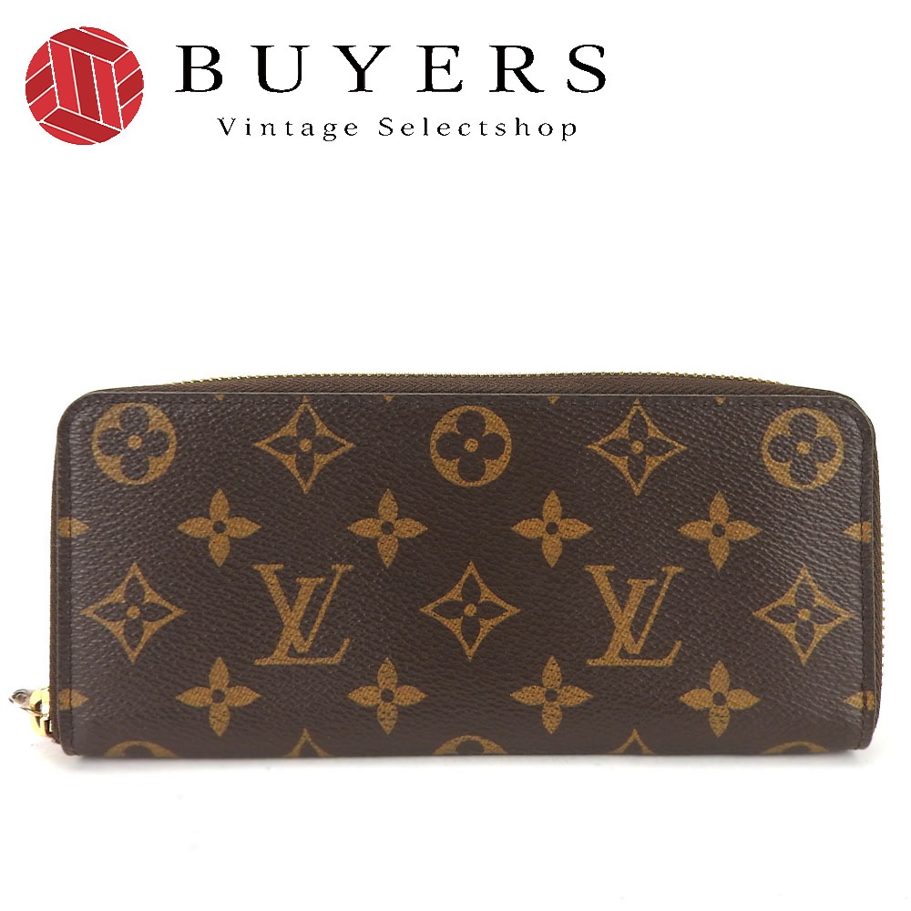 中古 長財布 ポルトフォイユクレマンス M61298 モノグラムキャンバス ローズバレリーヌ ブラウン ゴールド金具 ラウンドファスナー ピンク レディース 女性 37,180円