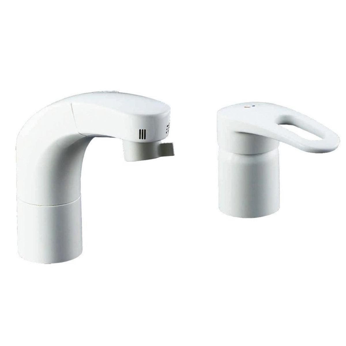 LIXIL（リクシル） INAX 洗面器・手洗器用 台付ホース引出式シングルレバー混合水栓 エコハンドル 抗菌ハンドル 凍結防止水抜き仕様 RLF-681YN