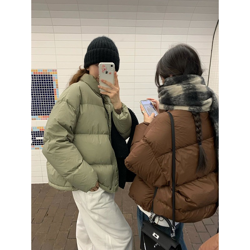 【25色展開】冬90ホワイトダックダウン 韓国風スタンドカラーあったかダウンジャケット A0485