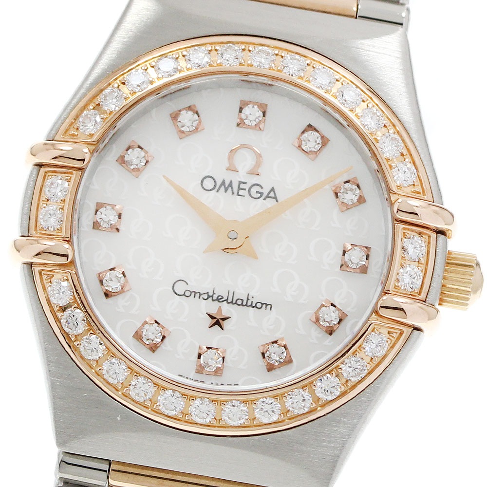 オメガ OMEGA 1360.75 コンステレーショ ミニ 12P ダイヤベゼル クォーツ レディース 美品 _962103【中古】