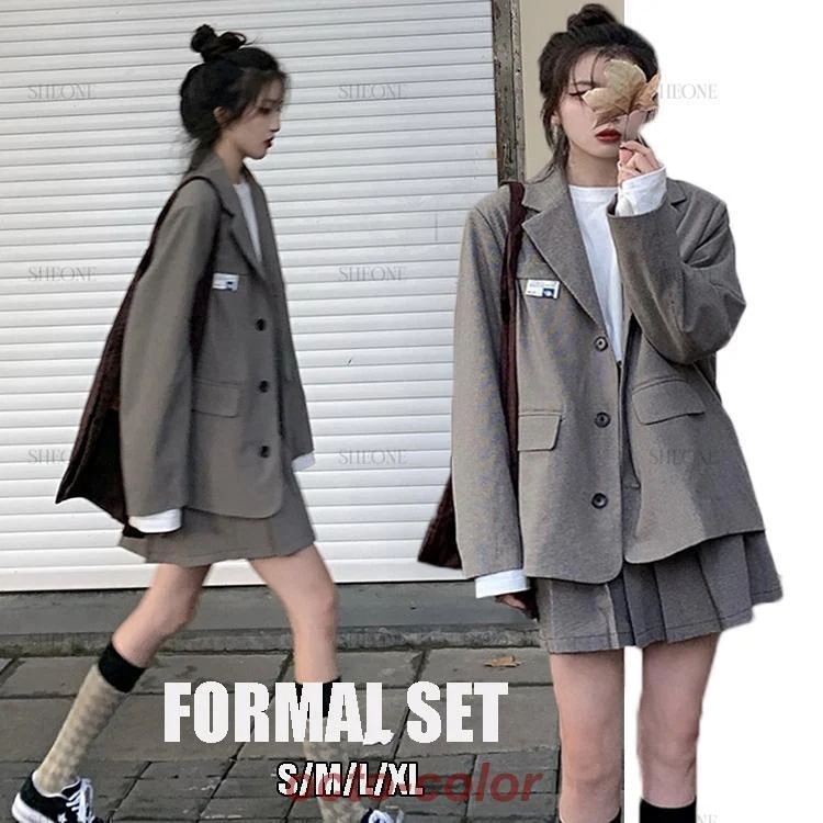 [タイムセール][良い品質]入学式 卒業式 スーツ 女子 韓国 制服 大きいサイズ 卒服 女の子 韓国 入学式 子供服 入学式 上下セット ジャケット スカート ブラウン チェック柄