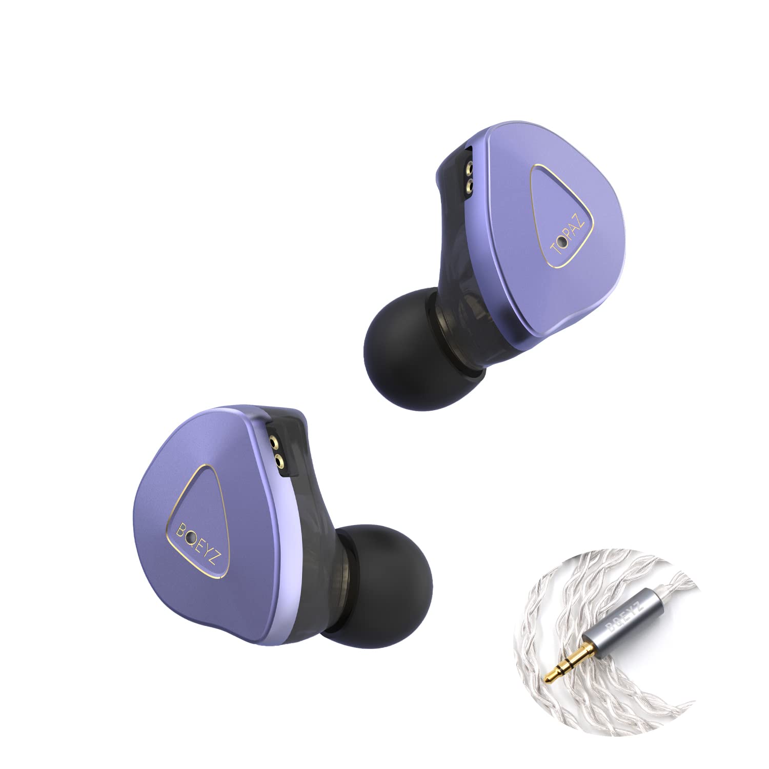 BQEYZ 蜂鳥ハチドリTOPAZ 耳掛け式 イヤホン有線タイプ カナル型 インイヤーモニター Hi-Fi 1DD+9Piezo CNC+樹脂シエル IEM 2pin 低音イヤフォン HiFi (3.