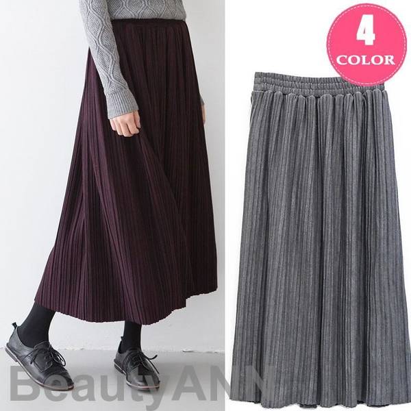 新生活 スカート レディース ニットスカート プリーツ ミモレ丈 ケーブル編みニットスカート ロングニットスカート 新作 秋冬 プレゼント ギフト