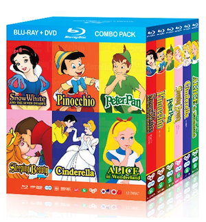 [Blu-ray+DVD] ディズニー6種コンボパック白雪姫 ピノキオ ピーターパン シンデレラ 不思議な国のアリス 眠れる森の美女