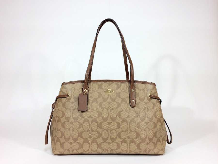 シグネチャー ショルダーバッグ PVC ブラウン F57842 【中古品】