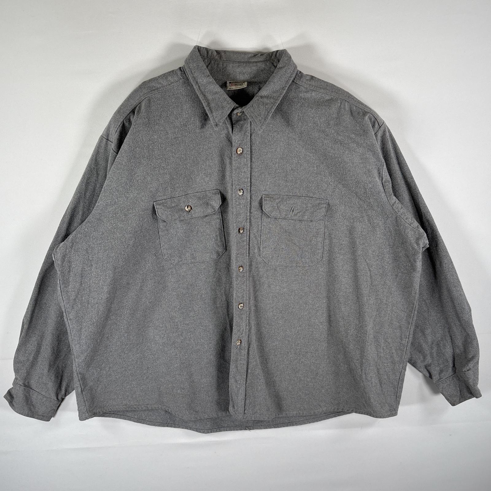古着 90s/90年代 長袖 シャモアシャツ フランネルシャツ 無地 大きいサイズ XXXXL グレー メンズ