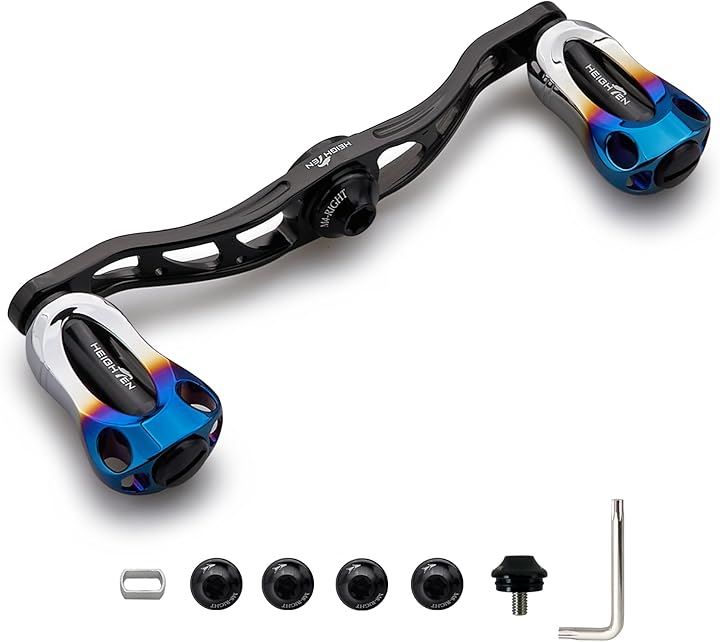 リール ハンドル 22mm ノブ搭載 シマノ SHIMANO ダイワ DAIWA アブ Abu 通用 ベイトリール Aurora Series 219(105mm - ブラック)