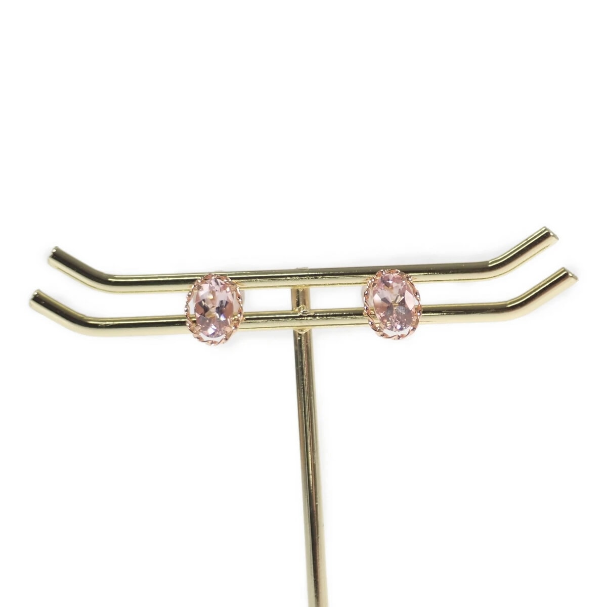 【Nランク】K18PG ピンクゴールド デザイン ピアス モルガナイト 0.35ct ピンクゴールド