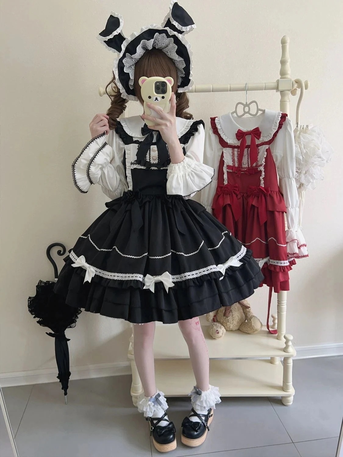 ペーパー ケーキ ロリータ ドレス かわいい jsk サスペンダー 女性 夏