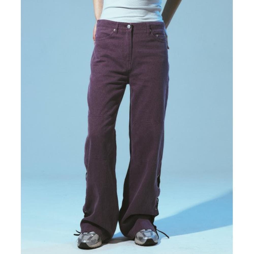 PRENDA SIDE KNOT DENIM PANTS PURPLE PRTHSUDP01WV1
