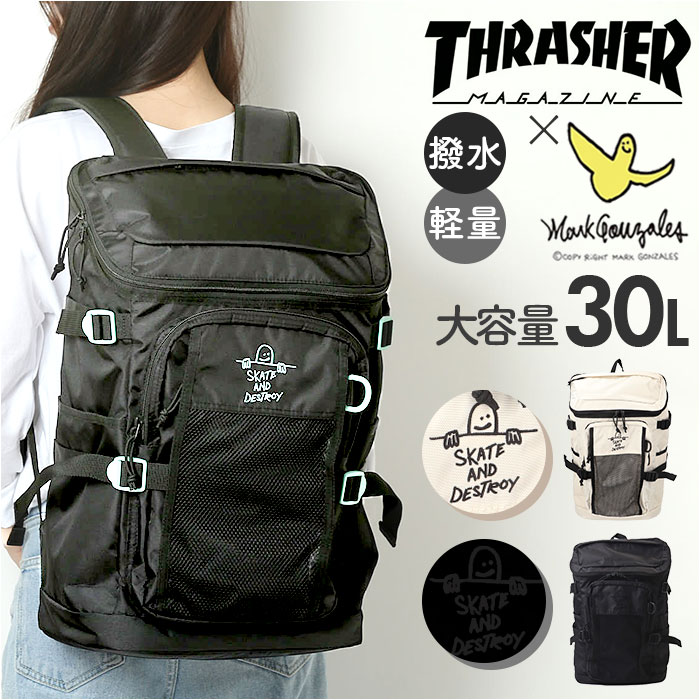 スラッシャー リュック THRASHER THR-298 通販 リュックサック バックパック バッグ ポリエステル 軽量 30l 30リットル レディース メンズ はっ水 撥水 通勤 通学 バック 鞄