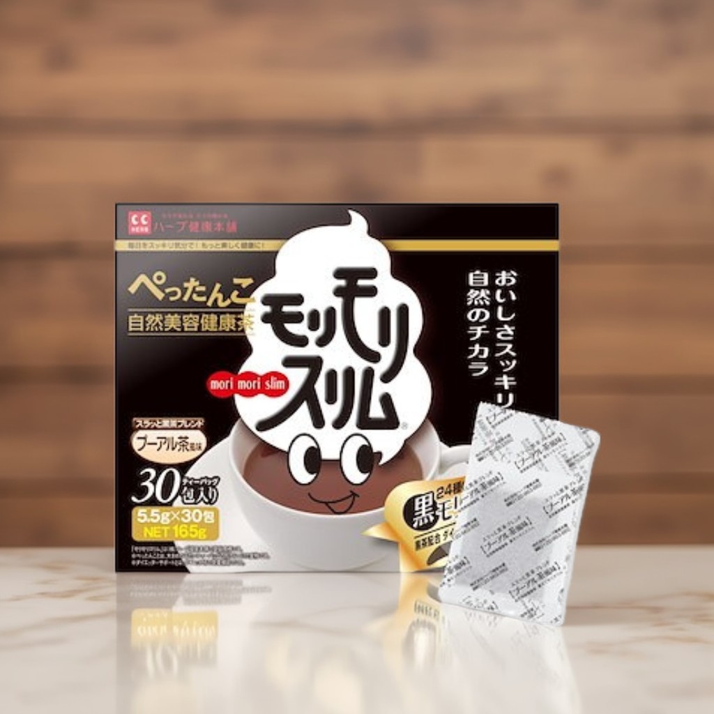 最安　モリモリスリムmori mori slim プーアル風味30包入５箱セット Qoo10] MORI MORI SLIM 黒モリモリスリム ダークティー プーアル : 飲料