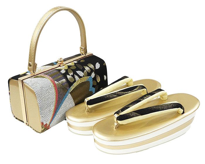 草履 バッグ 草履バッグセット Ｌ寸 振袖 成人式 帯生地 三枚芯 和装 着物 新品 n1379