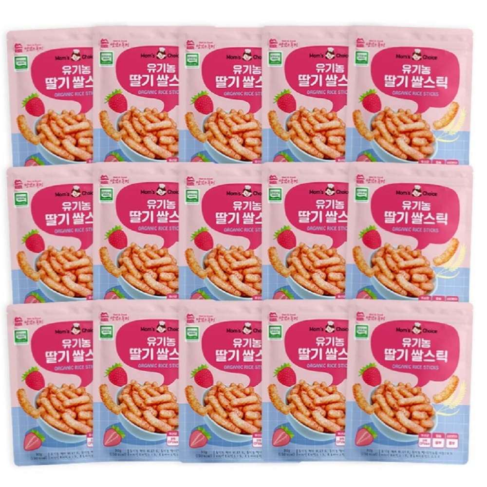 韓国-K MEAL-有機米スティック 3種 30g x 15pk - イチゴ