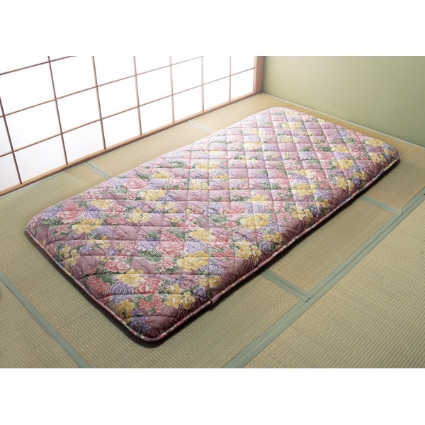 ダブルボリューム敷布団 (ダブルサイズ) 日本製 ピンク (防ダニ・抗菌・防臭)