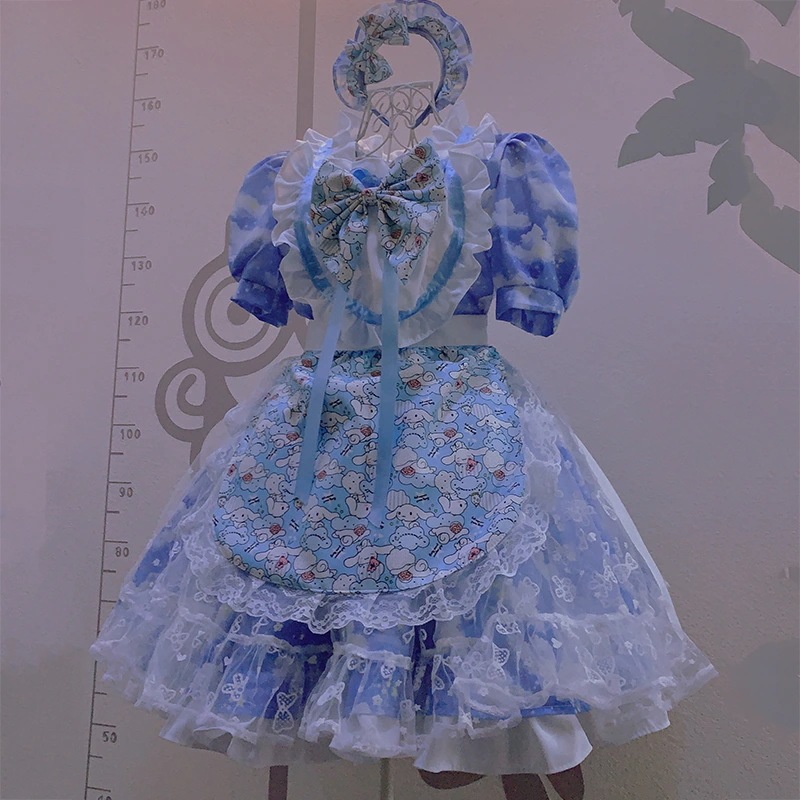 年末新品　シナモロールメイド服　犬柄　可愛いシナモン　カフェ　ワンピース