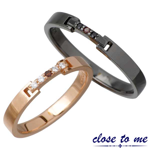 クロストゥーミー close to me シルバー ペア リング レッドダイヤモンド 指輪