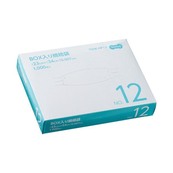（まとめ） TANOSEE BOX入り規格袋 半透明No.12 0.007230340mm 1箱（1000枚） 10セット