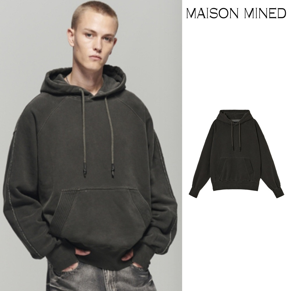 【MAISON MINED】 PIGMENT WASHING STITCH HOODY