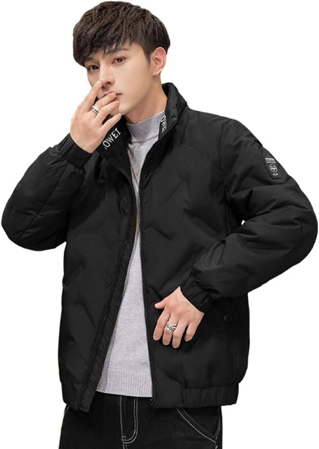 大きいサイズ ダウン コート 秋冬 立ち襟 ジッパー 長袖 おしゃれ トップス 防寒対策 アウター 防風 撥水 保温 光沢感 ショートコート ライトコート あたたかい 普段使い 旅行 キャンプ ポケッ