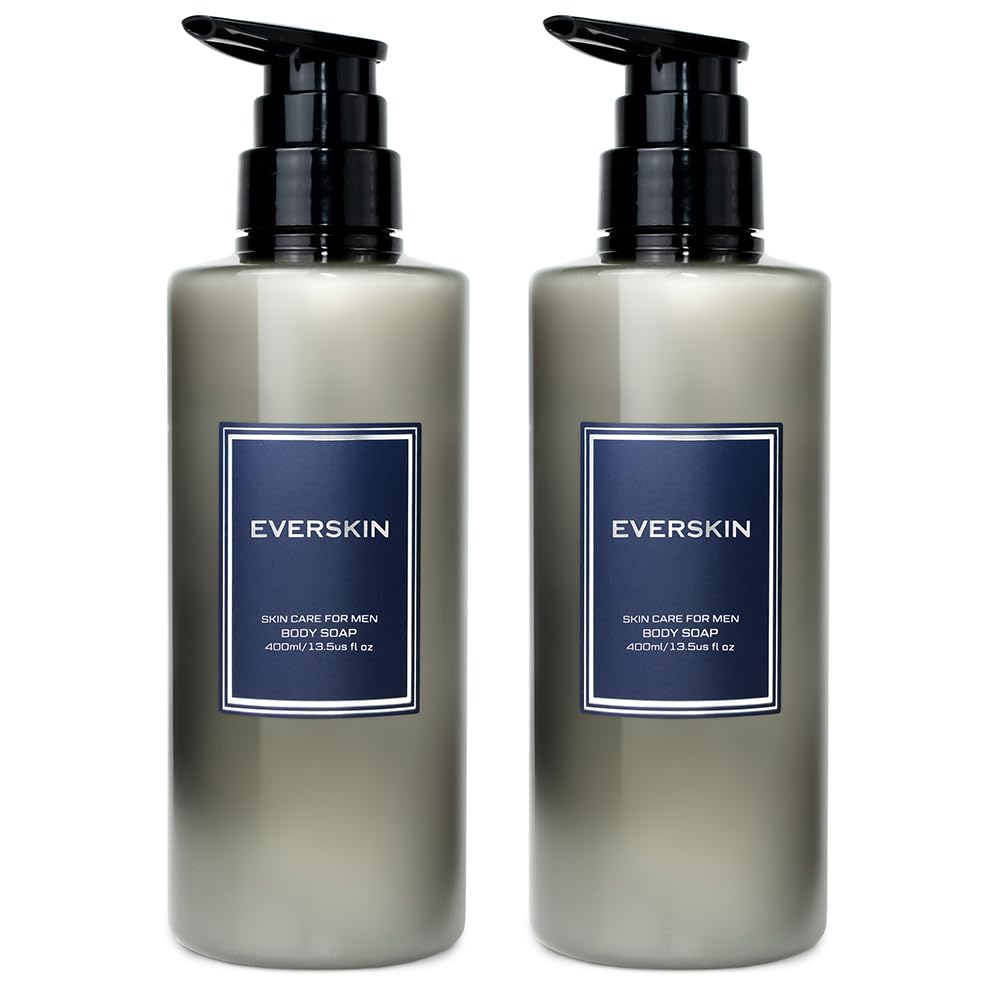 EVERSKIN ボディーソープ シャワーオイル メンズボディソープ 体臭 ワキガ 加齢臭 背中ニキビ 皮脂 足臭 脇汗 日本製 ホワイトティーの香り【医薬部外品】400ml 2個セット
