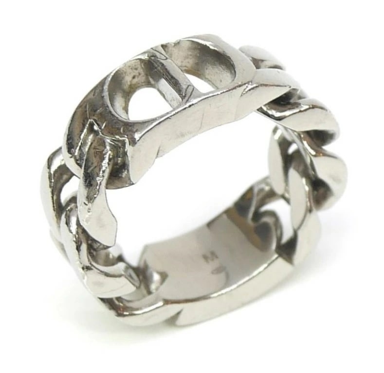 クリスチャン・ディオール Christian Dior 指輪 CD Icon チェーンリンクリング アイコン /シルバー/SV925 M 【中古】(67889)