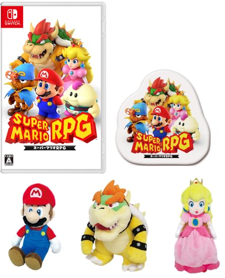 スーパーマリオＲＰＧ -Switch + マリオ・ピーチ・クッパぬいぐるみセット (ABOオリジナルピンズ 同梱)