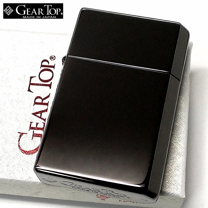 オイルライター ギアトップ 日本製 ライター ブラックニッケルミラー 黒 鏡面 GEAR TOP シンプル 重厚 かっこいい おしゃれ 国産品 メンズ ギフト