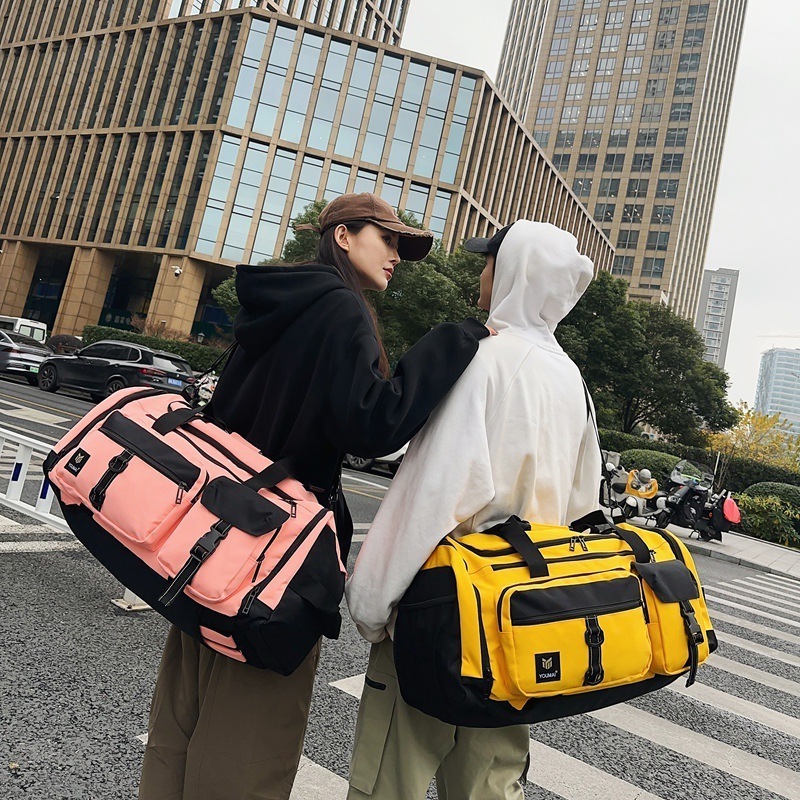 容量ハンドバッグ短い旅行バッグ男性ウェット＆ドライフィットネスバッグ