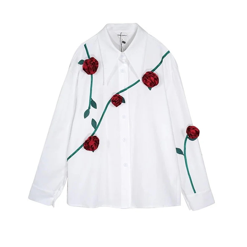 2024人気新作人気新作春服可愛い白シャツレディース長袖ブラウストップス韓国ファッションブランド着映えシアーシャツ