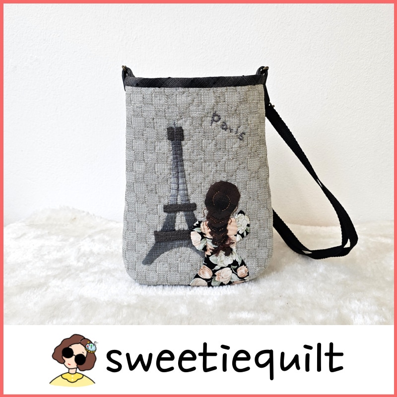 【sweetiequilt】 オーダーメイド　100％手作り　パリの少女クロスバック　韓国大人気　恋人プレゼント　ハンドメイド　お出かけ　デイリーバック