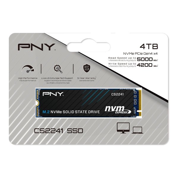PNY CS2241 SSD M.2 2280 NVMe Gen4x4 4TB M280CS2241-4TB-CL